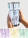 Best Mom Ever Hands Holding Retro Pastel Stripes - Personalized Mother Tumbler