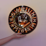 Whiskey And Cigar - Personalized Whisky LED Light Wall Clock