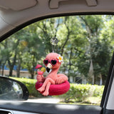 Love Flamingo Summer Vibes - Personalized Flamingo Tumbler With Plush Charm