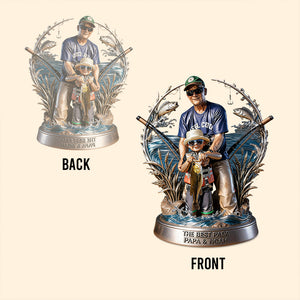 Custom Any Photo Gift For Fishing Dad/Grandpa - Personalized Fishing Custom Shaped Acrylic Plaque
