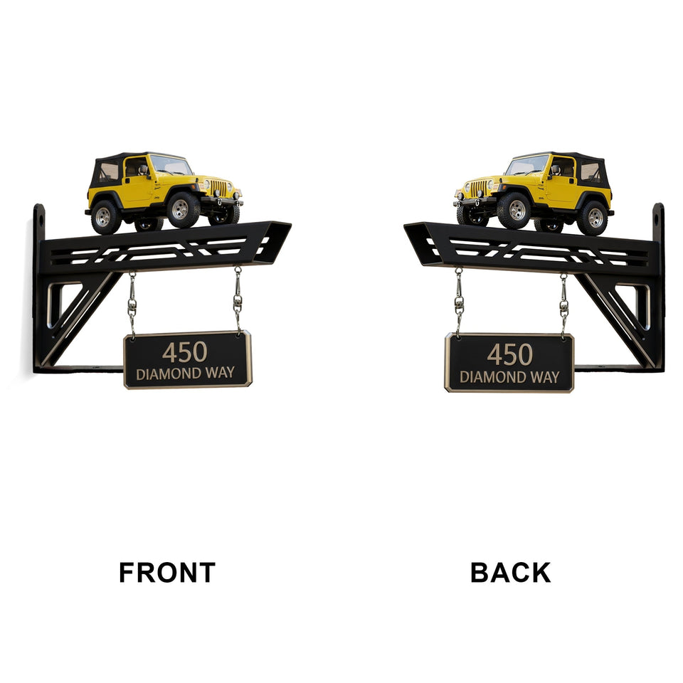 Car Lover Outdoor Address - Personalized Car Lover Wooden Wall Mount Sign