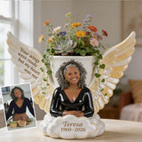 Your Wings Were Ready But My Heart Was Not - Personalized Memorial Acrylic Pot