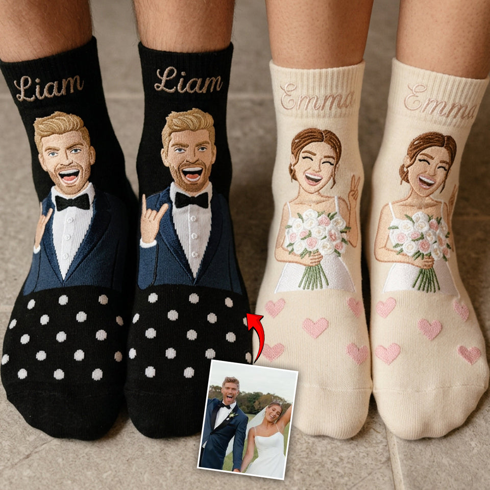 Wedding Gift - Personalized Couple Socks