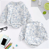 Toil de Jouy Nursery Pattern - Personalized Kid Long Sleeve Onesie