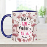 Just A Girl Who Loves Flamingos - Personalized Flamingo Accent Mug