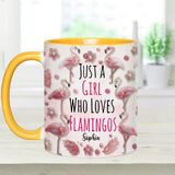 Just A Girl Who Loves Flamingos - Personalized Flamingo Accent Mug