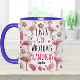 Just A Girl Who Loves Flamingos - Personalized Flamingo Accent Mug