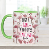 Just A Girl Who Loves Flamingos - Personalized Flamingo Accent Mug