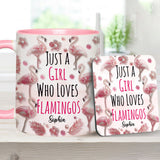 Just A Girl Who Loves Flamingos - Personalized Flamingo Accent Mug
