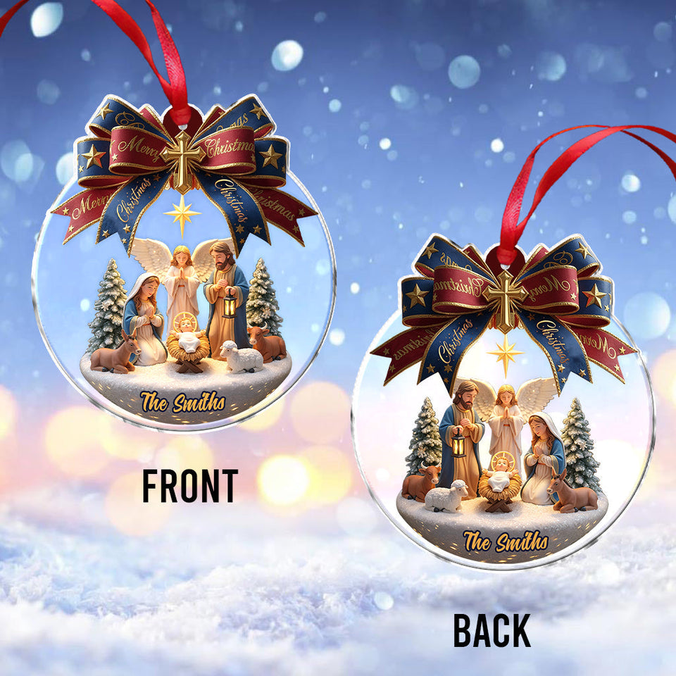 The Nativity Scene - Personalized Christian Ornament
