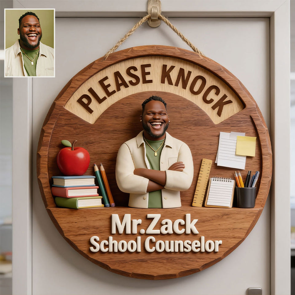 Teacher Door Hanger - Personalized Teacher Spinner Sign Custom Shape