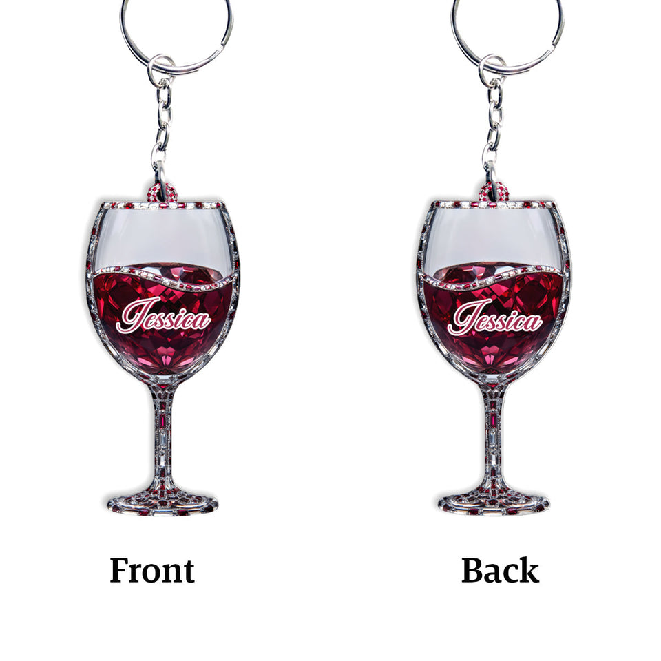 Just A Girl Who Loves Wine - Personalized Wine Keychain