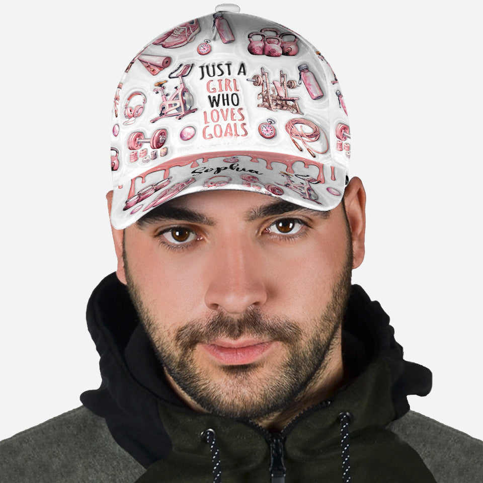 Just A Girl With Goals - Personalized Fitness Classic Cap