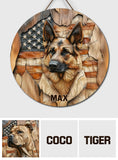 The Strong One - Personalized Dog Round Wood Sign
