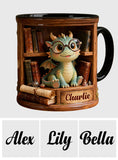 In A World Of Book Worms Be A Book Dragon - Personalized Book Accent Mug