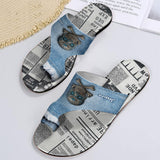 Denim Sugar Skull Footwear - Personalized Skull Open Toe Sandals