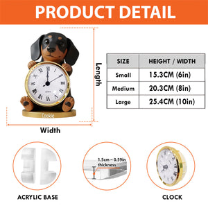 Time For A Walk - Personalized Dog Acrylic Clock Plaque