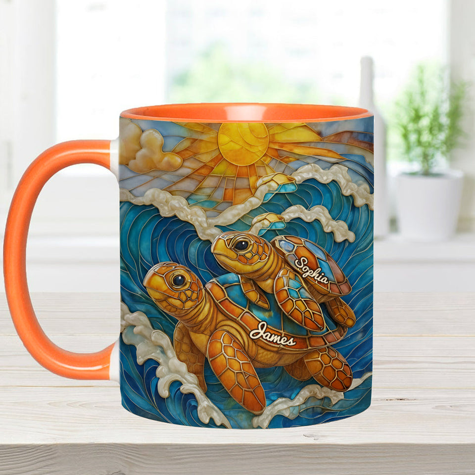 Turtle Beach Lover - Personalized Turtle Accent Mug