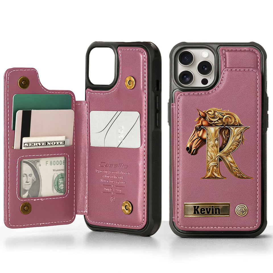 Love Horse - Personalized Horse Wallet Phone Case