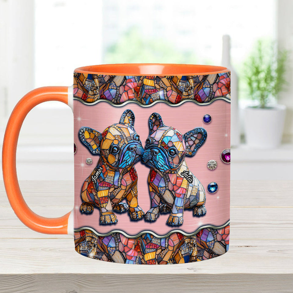 French Bulldog Couple - Personalized French Bulldog Accent Mug