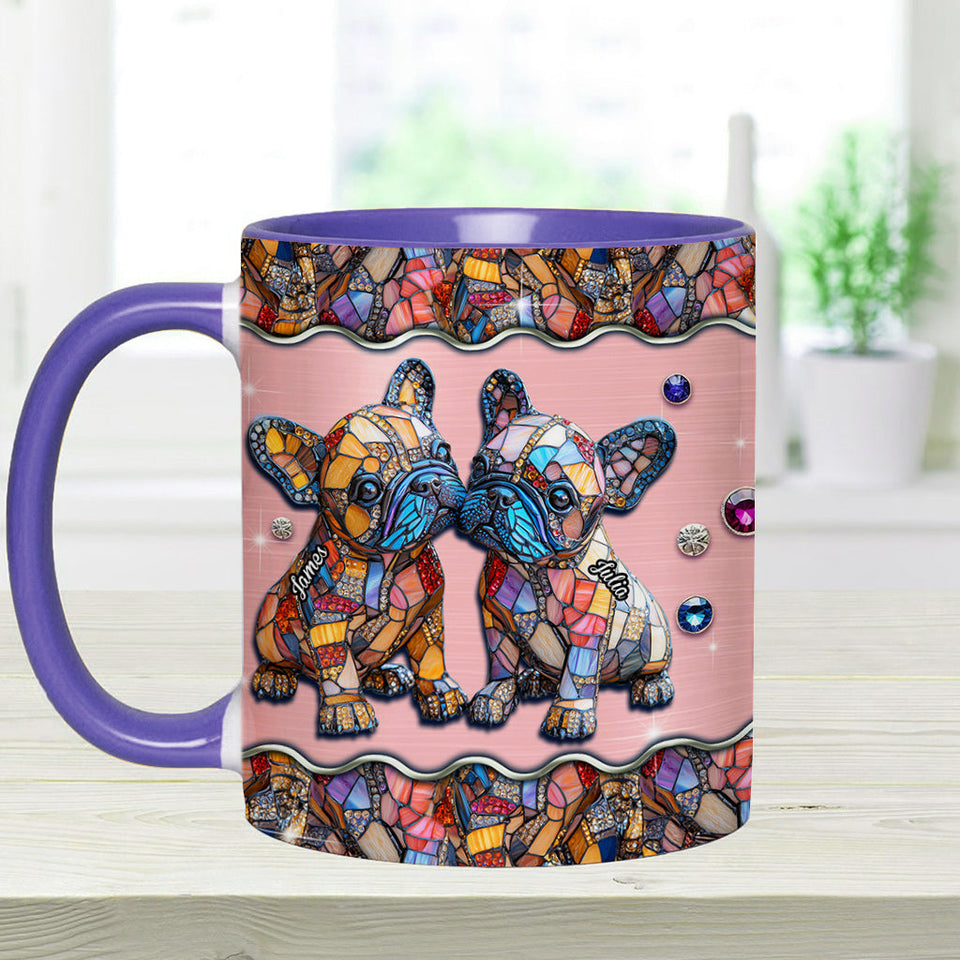 French Bulldog Couple - Personalized French Bulldog Accent Mug