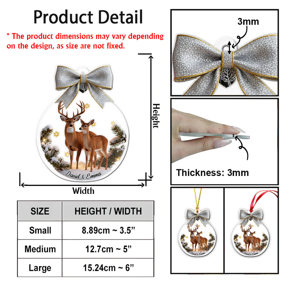 Couple Gifts Buck And Doe - Personalized Couple Ornament