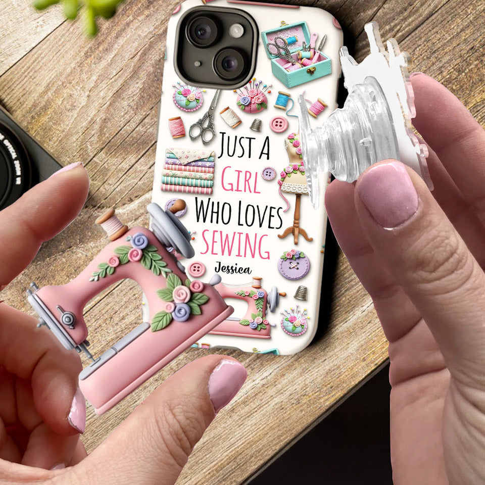 Just A Girl Who Loves Sewing - Personalized Sewing Full Print Phone Case