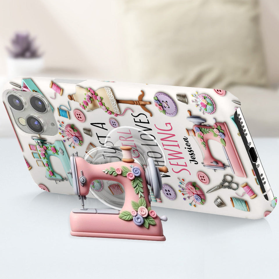 Just A Girl Who Loves Sewing - Personalized Sewing Full Print Phone Case