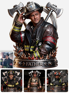 Custom Any Photo Firefighter Crew Gift For Dad - Personalized Firefighter Custom Shaped Acrylic Plaque