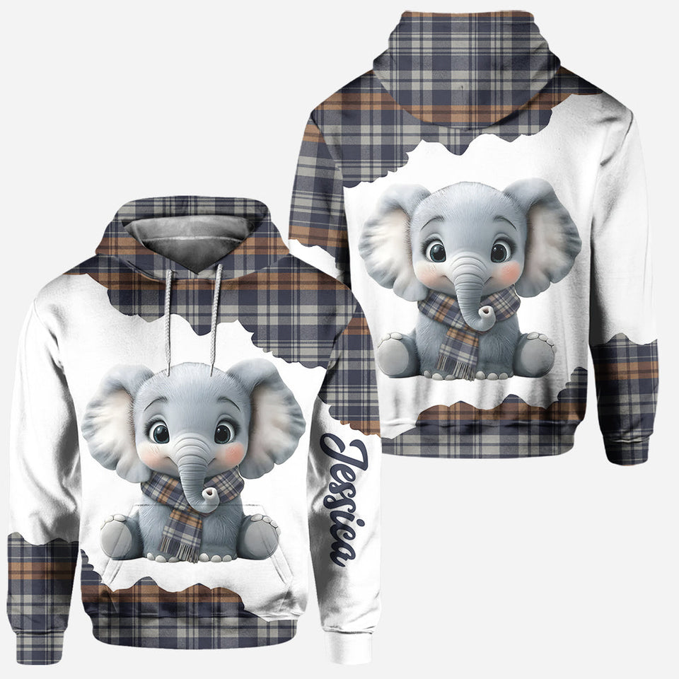 Adorable Elephant - Personalized Elephant Hoodie and Leggings