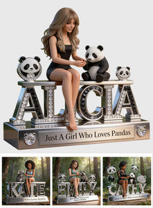 Love Animals - Personalized Panda Lover Custom Shaped Acrylic Plaque