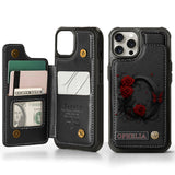Alphabet Red Rose And Butterflies - Personalized Luxury Wallet Phone Case