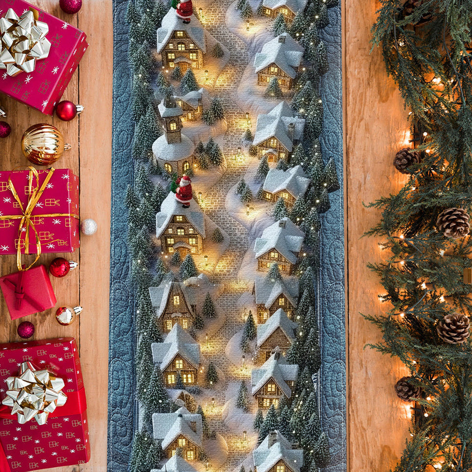 Christmas Village - Personalized Christmas Table Runner