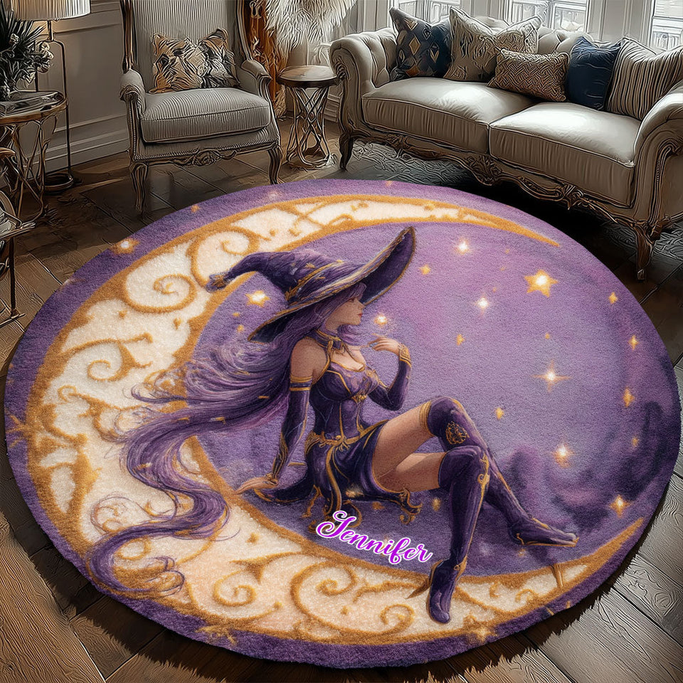 Beautiful Witch - Personalized Witch Round Rug