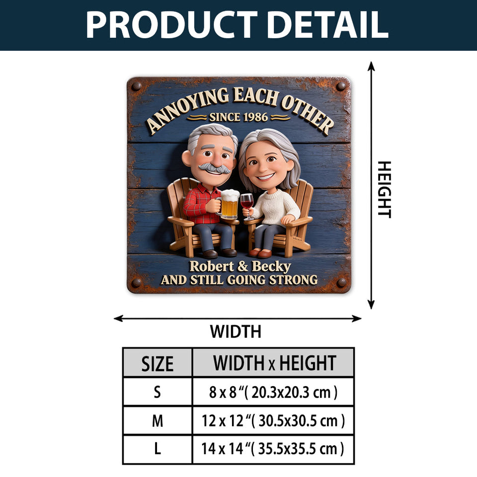 Everlasting Love - Personalized Couple 3D Printed Cut Metal Sign