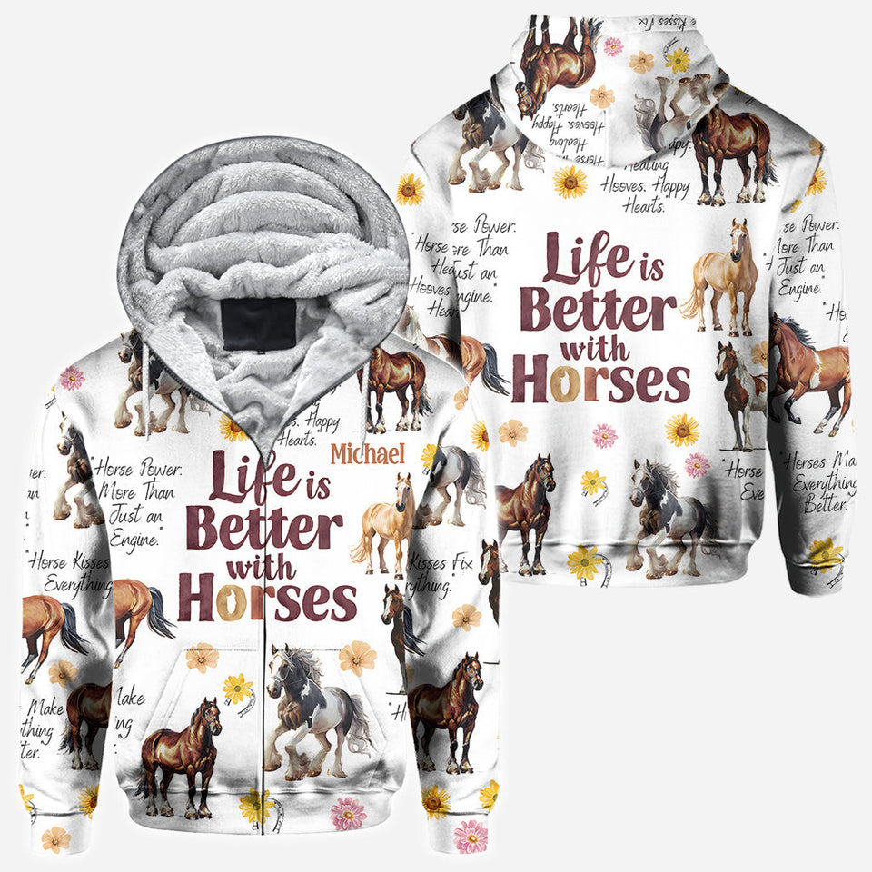 Life Is Better With Horses - Personalized Horse All Over Shirt
