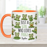 Just A Girl Who Loves Frogs - Personalized Frog Accent Mug