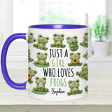 Just A Girl Who Loves Frogs - Personalized Frog Accent Mug