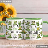 Just A Girl Who Loves Frogs - Personalized Frog Accent Mug