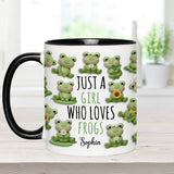 Just A Girl Who Loves Frogs - Personalized Frog Accent Mug