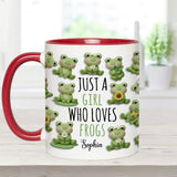 Just A Girl Who Loves Frogs - Personalized Frog Accent Mug