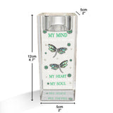 My Mind Still Talks To You - Personalized Memorial Glass Candle Holder