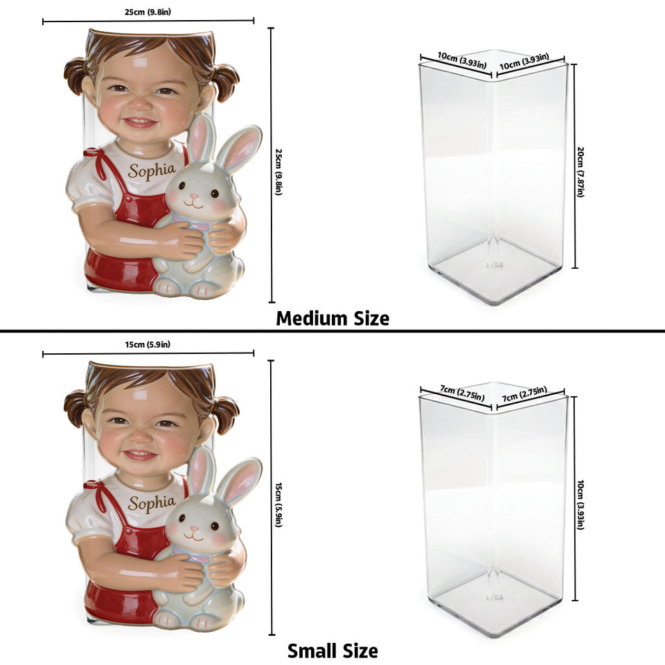 Custom Any Photo, Easter's Day - Personalized Kid Acrylic Pot & Stake