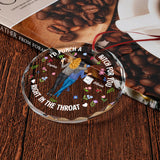 Two Women Holding Drinks - Personalized Bestie Round Shaped Glass Ornament