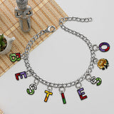 Besties With Birth Flowers And Initials - Personalized Bestie Bracelet With Charms