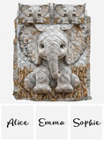 Adorable Elephant - Personalized Elephant Quilt Set
