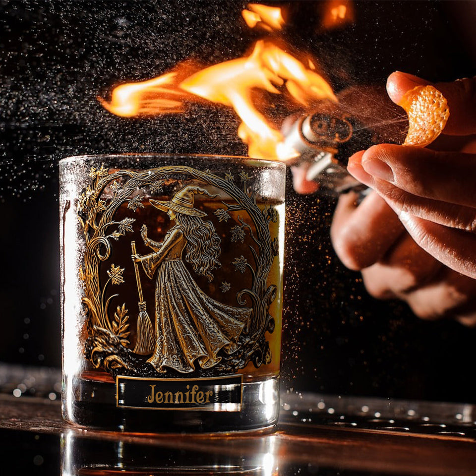 Cool Witches Drink Whiskey - Personalized Witch Whiskey Glass