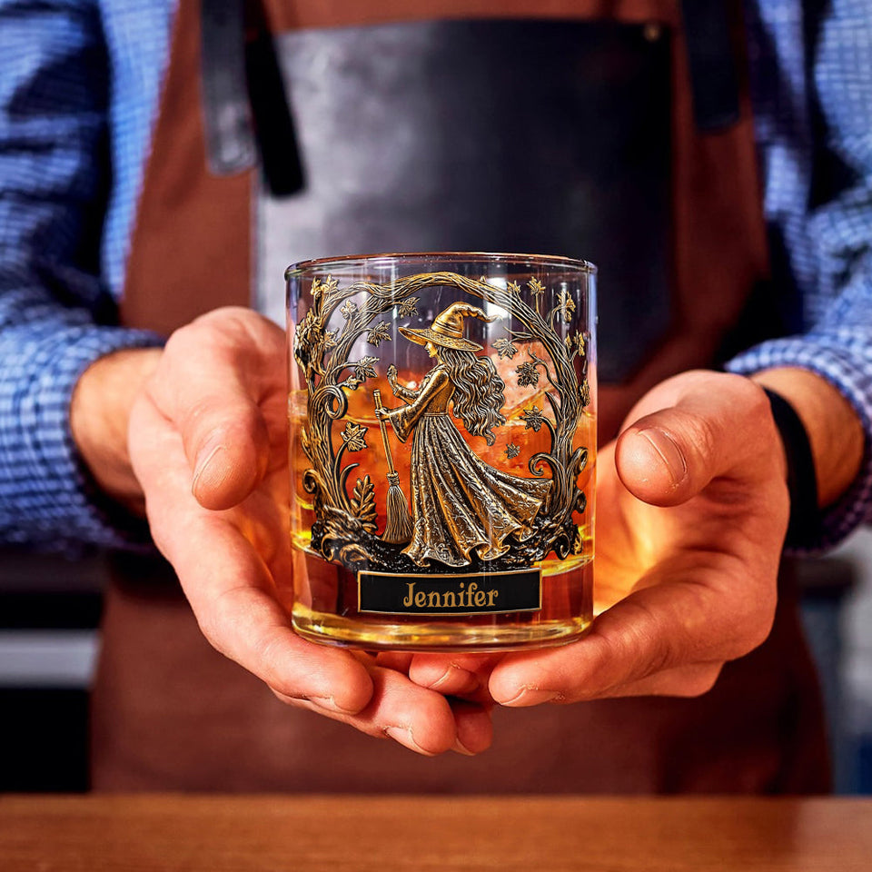 Cool Witches Drink Whiskey - Personalized Witch Whiskey Glass