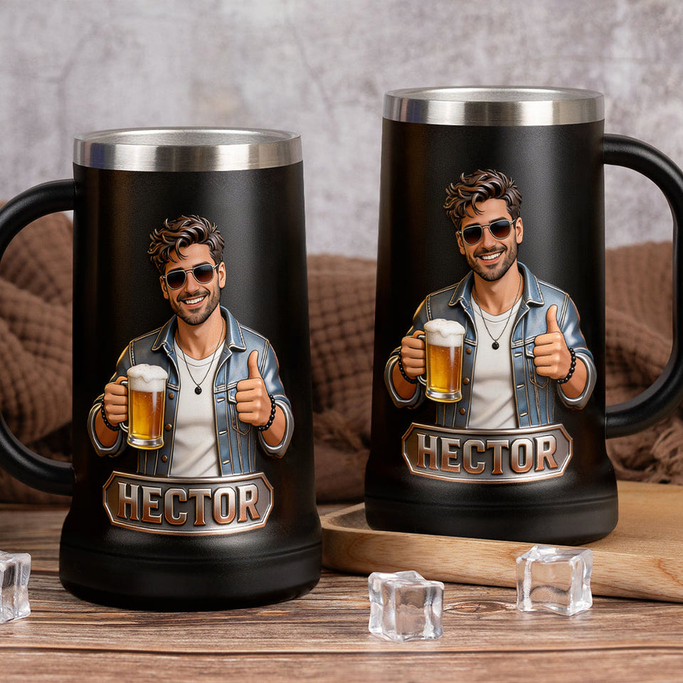 Custom Any Photo Beer Lovers - Personalized Beer Beer Stein