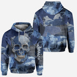 Denim Skull - Personalized Skull Hoodie and Leggings